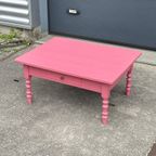 Antiek Roze Tafeltje Salontafel Bijzettafel Brocante thumbnail 3