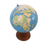 Globe – Houten Voet En Kartonnen Bol – Jaren 70 - (Mm24) thumbnail 5