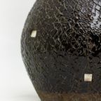 Zwarte Sgraffito Aboriginal / Australische Keramieken Vaas Met Parelmoer thumbnail 2
