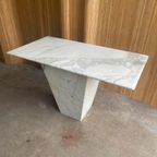 Vintage Carrara Marmeren Sidetable thumbnail 4