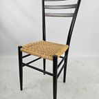 Italiaanse Houten Stoelen Met Touw Zitting Stijl Gio Ponti thumbnail 12