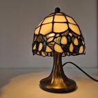 Vintage Glas In Lood Lampje Tiffany Stijl Lamp Schemerlamp thumbnail 3