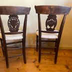 2 X Directoire Stoelen Frans Antiek thumbnail 3