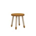 Flexa Dots Poef In Essen Hout Mosterdgeel thumbnail 2