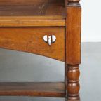 Antieke Houten Bank Met Een Hoge Rug En Leuke Details Uit Eind 19e/ Begin 20e Eeuw thumbnail 13