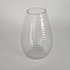 Glasfabriek Leerdam - A.D. Copier - Ribbelvaas - Druppelvormig - Helder Glas - 1953 thumbnail 3