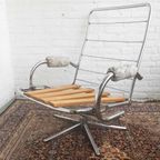 Vintage Draai Relax Fauteuil Buizenframe (+ Liggende Stand) Luie Stoel Vintage Aluminium Frame thumbnail 8