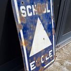 Oud Emaille Bord, School / Ecole, Stoere Decoratie😎 thumbnail 4