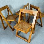 4X Vintage Esdoorn + Rotan Klapstoelen thumbnail 20