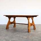 Brutalist Eettafel | Vintage Tafel | Jaren 50 | Eiken thumbnail 3