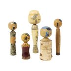 Lot Van 5 Vintage Kokeshi Poppen Japan Berk Showa Periode thumbnail 4
