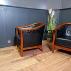 Donkerblauwe Vintage Clubfauteuil 2 Stuks Prijs P/St thumbnail 4