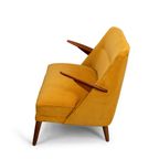 Geherstoffeerde Okergele Deense Design Sofa, 1960s thumbnail 7