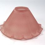 Vintage Glazen Lampenkap Ribbels Roze thumbnail 2