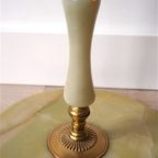 Vintage Tafellamp Vloerlamp Marmer/Onyx Goud thumbnail 6