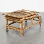 Geweldige Brocante Inklapbare Vintage Franse Rotan Lounge Fauteuil/ Deckchair thumbnail 16