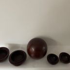 Vintage Houten Bakjes. Houten Bollen. Baboushka Bollen. Houten Decoratie Ballen thumbnail 11