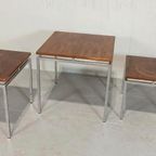 Set Van 3 Vintage Mid Century Mimiset Bijzettafels thumbnail 13