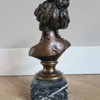 Prachtige Bronzen Buste Van Een Jonge Dame - 19E Eeuw thumbnail 10