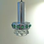 Dutch Design, Chrome And Glass Dragon Teeth Pendants Lamps thumbnail 8