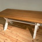 Landelijke Rechthoekige Tafel Met Kruisvoet thumbnail 3