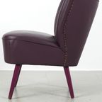 Paar Aubergine Leren Cocktailfauteuils 69042 thumbnail 4