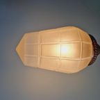 Art Deco Hanglamp In Gefacetteerd Gesatineerd Glas, Jaren 20 thumbnail 11