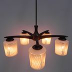 Vintage Hanglamp Met 5 Glazen Kappen thumbnail 10