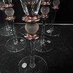 Set Van 6 Champagne Of Wijn / Likeurglazen Met Gouden/ Matglazen Accenten thumbnail 2