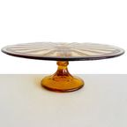 Art Deco Taartplateau Val St. Lambert Amber 1930’s thumbnail 4