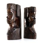 Vintage Set 2 Afrikaanse Houten Beelden thumbnail 11