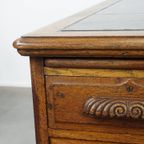 Klassiek En Functioneel Groot Antiek Bureau/ Partner Desk In Engelse Stijl thumbnail 22