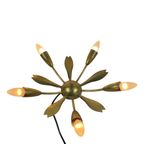 Vintage 50’S Mcm Ceiling Light - In The Style Of Stilnovo - Spider Lamp - Restored / Polished - 5 thumbnail 9