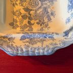 Antieke Engelse Aziatische Fazantenschaal Met Het Iconische Blauw-witte Patroon thumbnail 2