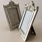 2x Mooie Zilverkleurige Brocante , Barokstijl Houten Lijsten Met Glas thumbnail 3