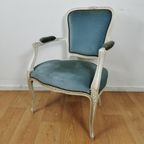 Brocante Vintage Franse Louis Xv Stoeltje, Fauteuil Stoel 03 thumbnail 3