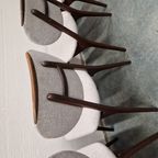 4 Vintage Stoelen Scandinavisch Teakhouten Stoelen Eetkamer thumbnail 9
