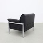 Postmoderne Fauteuil In Chroom & Leer, 1980S thumbnail 6