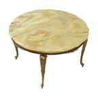 Ronde Salontafel Onyx Marmer Messing Hollywood Regency Stijl Fifties thumbnail 11