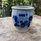 Oude Keulse Zoutpot Blauw/Grijs Steengoed thumbnail 2