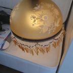 Vintage - Hanglamp - Glazen Hanglamp - Okergeel - Kralenrand thumbnail 11