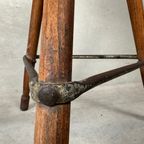 Vintage Industriële Verstelbare Kruk – Beuk thumbnail 6