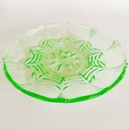 Uraniumglas Annagroen Neon Glazen Schaal 1930’S thumbnail 4