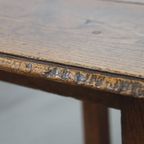 Zeldzame En Originele Antieke Engelse Eikenhouten Bijzettafel/ Center Table Uit Eind 18e Eeuw thumbnail 13