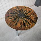 Vintage Tegeltafel Rond, Keramiek, Salontafel, Fatlava thumbnail 7