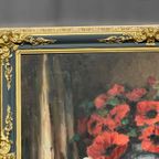 Groot Formaat Schilderij. "Stilleven Met Klaprozen." thumbnail 4