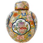 Vintage Chinese Gemberpot Geisha’s Bloemen Goud thumbnail 3