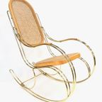 Vintage Schommelstoel Messing Bentwood Regency Stijl Design thumbnail 2