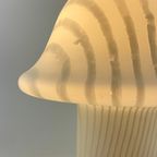 1 Of 3 Large White Crystal Glass Zebra Striped Peill And Putzler Mushroom Table Lamp Xl 1970 thumbnail 5