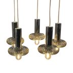 Honsel (Germany) - Chandelier With 5 Chromed Pendants - Including Ceiling Mount- Hanging Pendant thumbnail 7